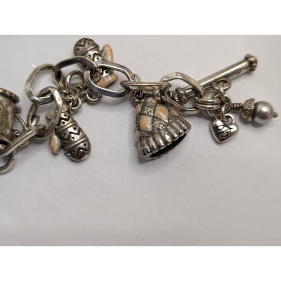 Brighton Charm Bracelet Jewelry Set 9 Charms Silver Tone Winter Theme - Picture 3 of 5